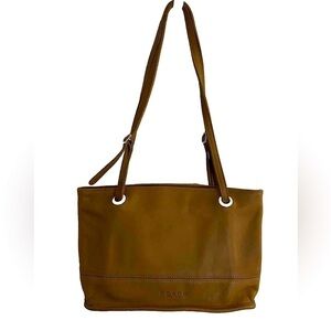 Coach Bucket Slim Vintage 4243 Tan saddle Leather Shoulder Bag Tote Purse Retro